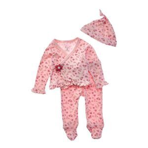 Quiltex Girls  Floral 2Pc Cardigan Set & Hat, Pink